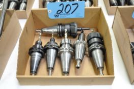 Lot-(6) CAT40 Taper Tool Holders with Cutters in (1) Box