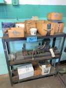 Lot-Various Metal Cutoffs with Wood Rack and (2) Welding Screen Boards