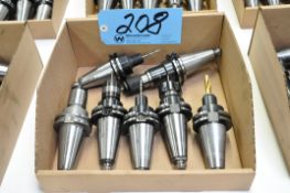Lot-(7) CAT40 Taper Tool Holders with Cutters in (1) Box