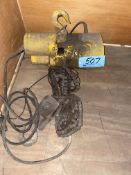 Budgit 2-Ton Electric Hoist, (Upstairs Mezzanine)