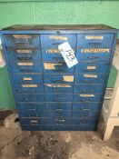 Lot-Springs, Electrical Hardware, Dowels, etc. with 27-Bin Drawer Cabinet