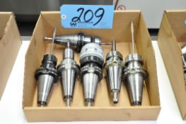 Lot-(6) CAT40 Taper Tool Holders with Cutters in (1) Box