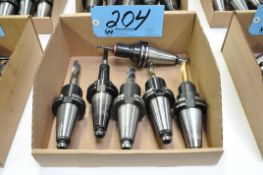 Lot-(6) CAT40 Taper Tool Holders with Cutters in (1) Box