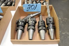 Lot-(5) CAT40 Taper Tool Holders with Cutters in (1) Box