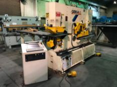 Used GEKA DUAL OPERATOR CNC HYDRAULIC IRONWORKER , Model 165SD Semi Paxy, 185 ton (2004)