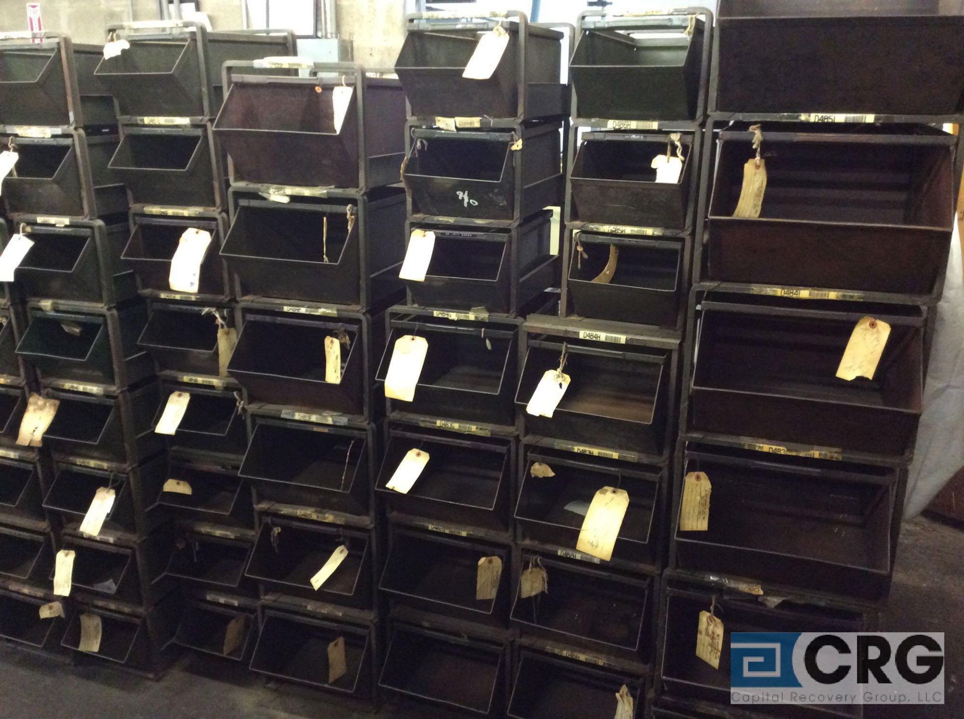 Lot of asst steel parts bins, estimated count of +/- 400 total (LATE PICKUP AFTER BINS ARE EMPTY) ( - Image 3 of 7