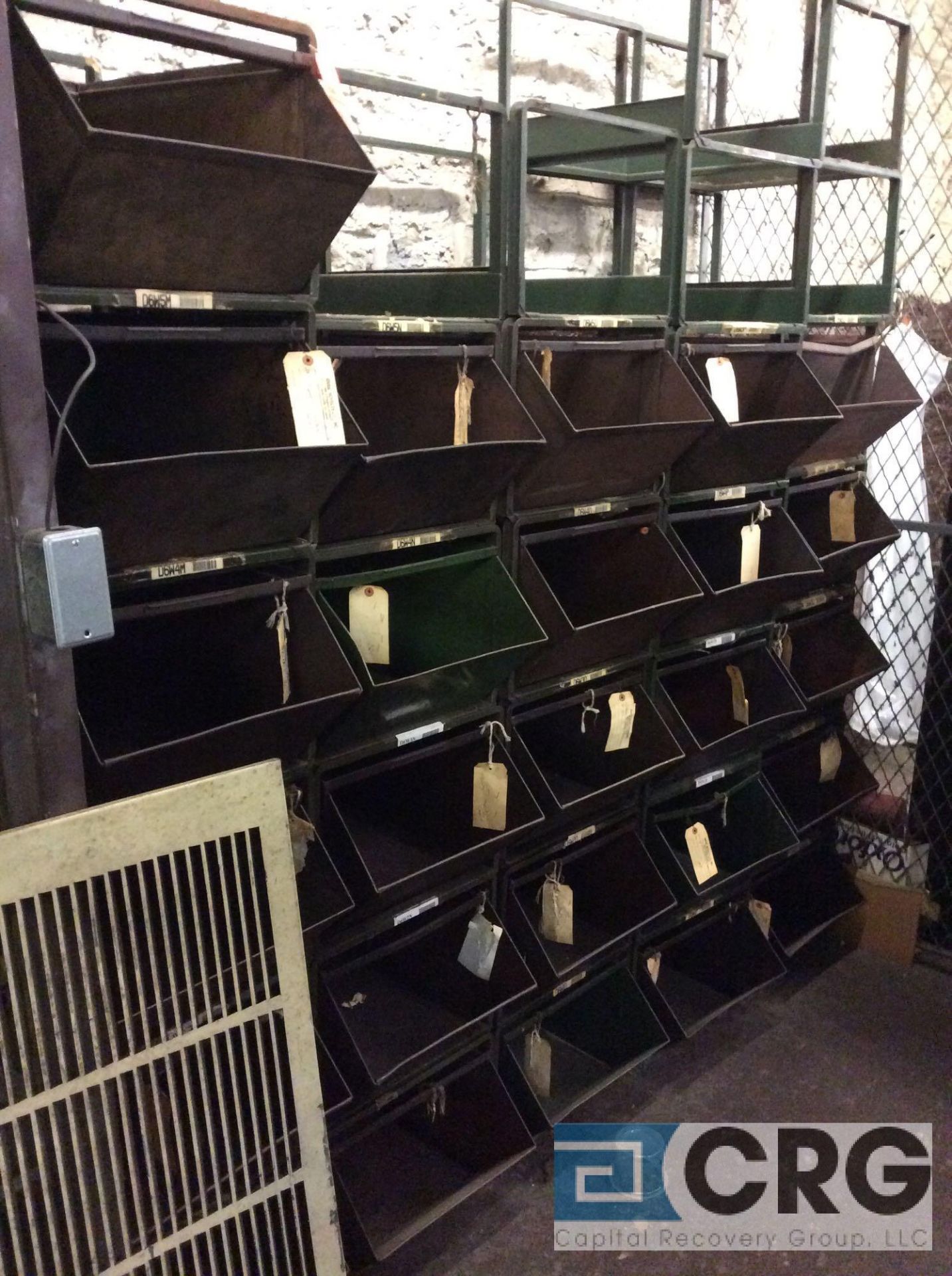 Lot of asst steel parts bins, estimated count of +/- 400 total (LATE PICKUP AFTER BINS ARE EMPTY) ( - Image 6 of 7