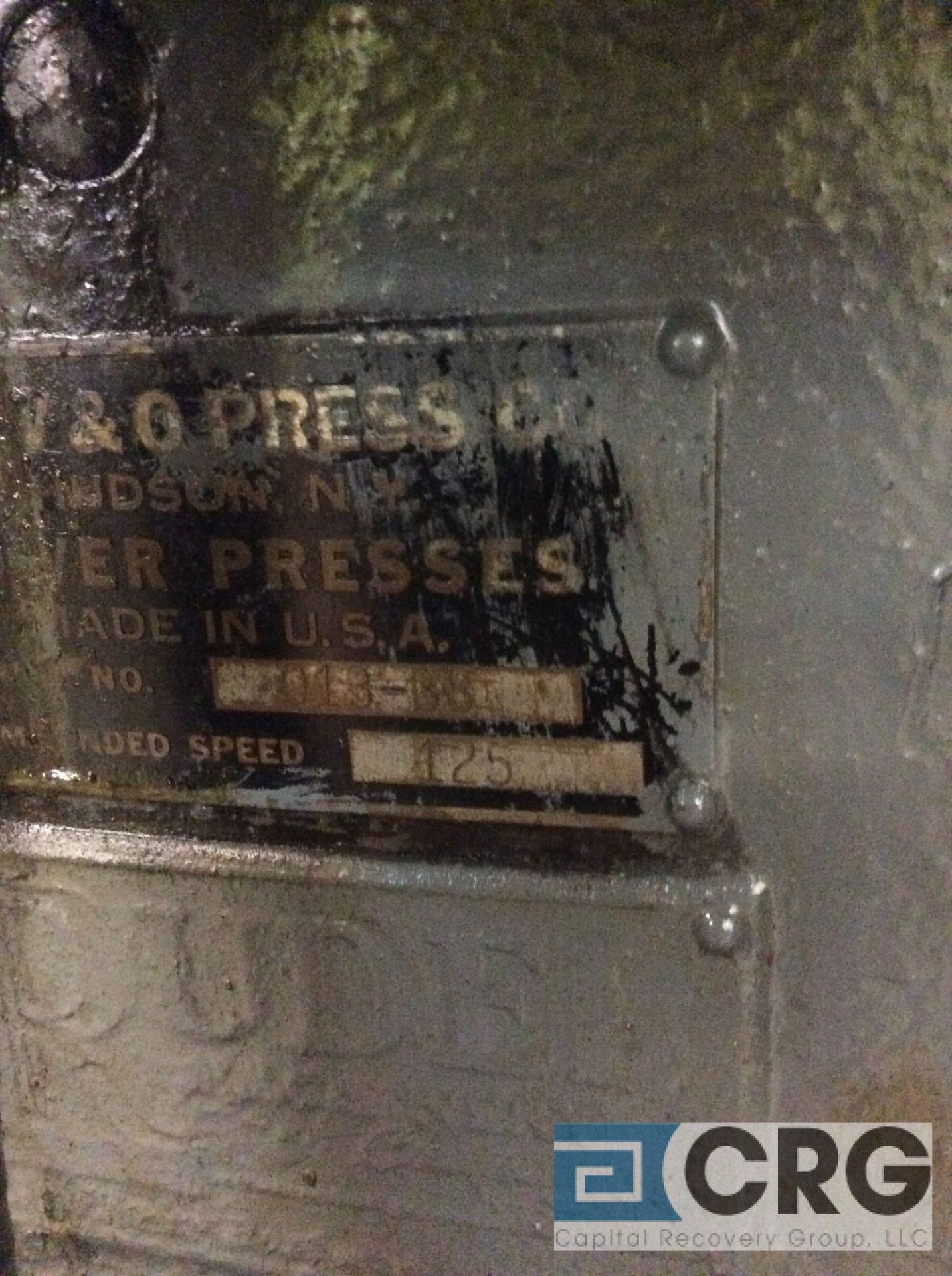 V and O punch press, sn 013-38, recommended speed 125 with 160 strokes strokes per minute and - Image 3 of 3