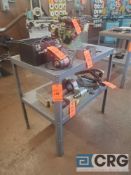 Lot of (3) 24 X 36 inch 2-tier steel tables (LATE PICKUP) (LOCATED IN TOOL ROOM MACHINE SHOP)