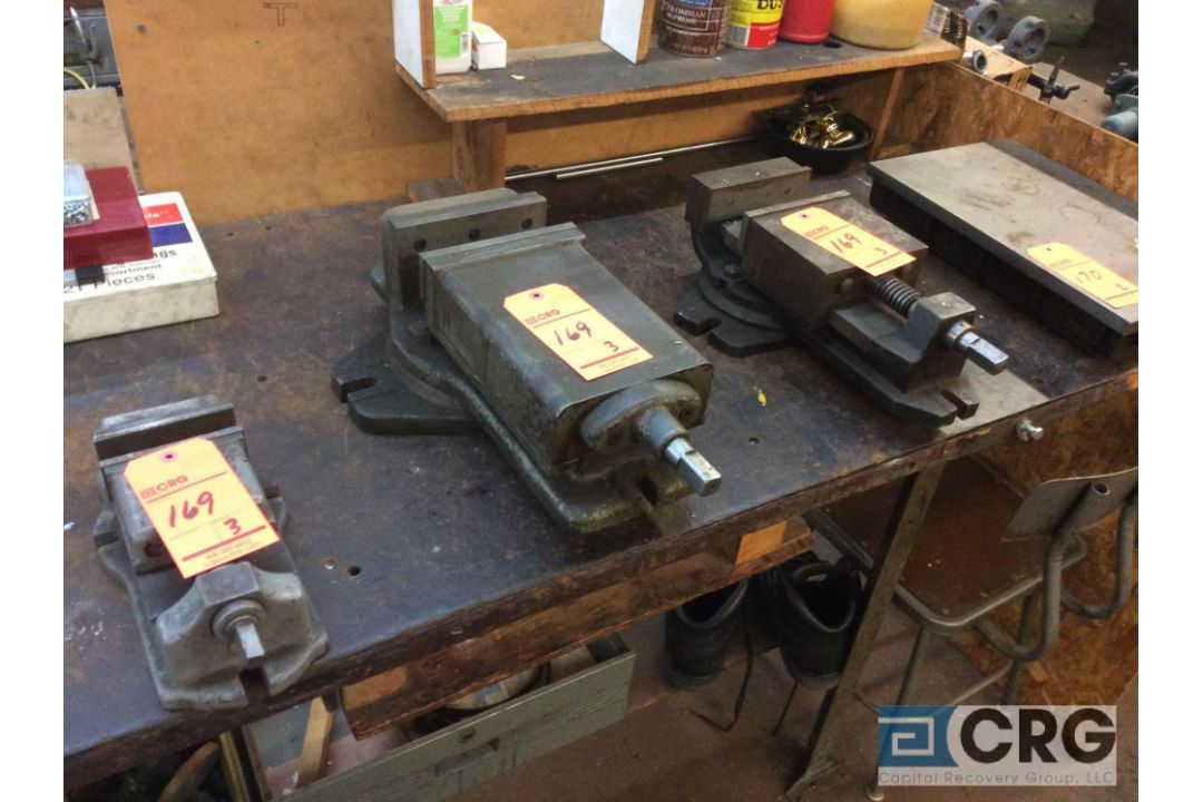 Lot of (3) asst milling machine vises (LOCATED IN TOOL ROOM MACHINE SHOP)