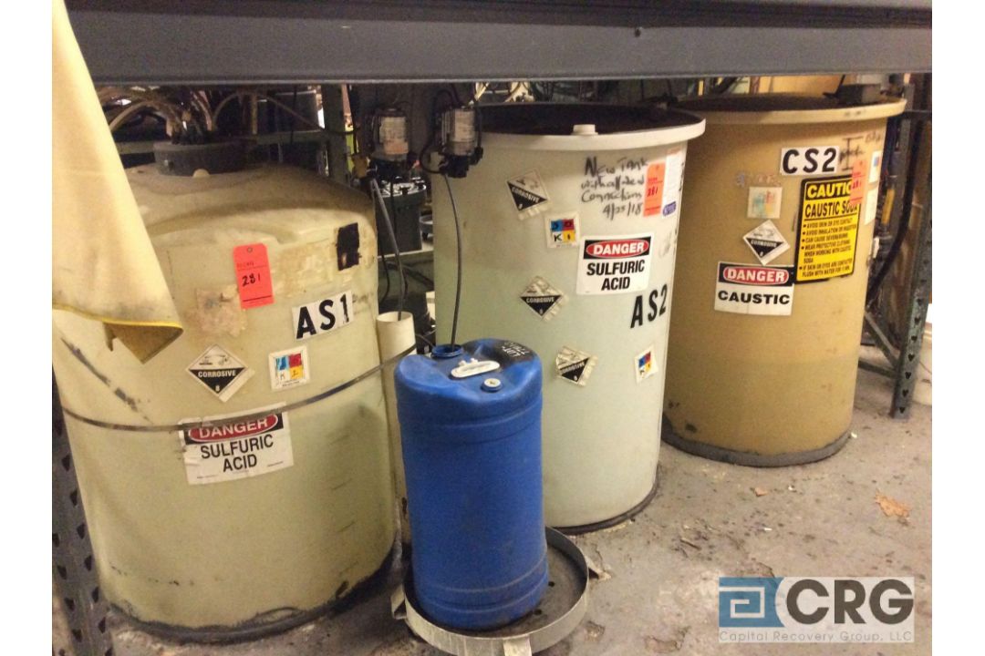 Reclaim / chemical additive system including (2) poly holding tanks and (2) 175 gallon poly - Image 4 of 5