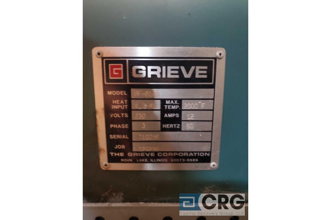 Grieve BF8128 furnace, 8 X 8 X 12 inch capacity, 2000 degrees max temp, 230 volt, 3 phase (LOCATED - Image 3 of 4