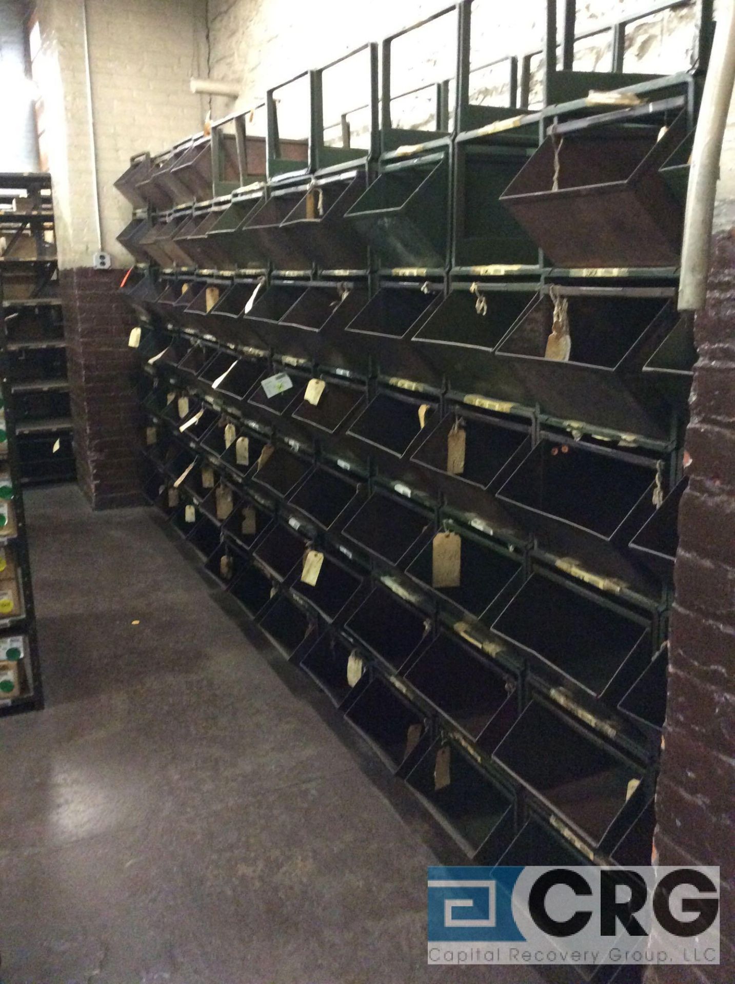 Lot of asst steel parts bins, estimated count of +/- 400 total (LATE PICKUP AFTER BINS ARE EMPTY) ( - Image 5 of 7