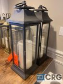 Lot of (2) large decorative candle lanterns, 10 inch X 10 base and 29 inches tall