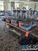 Lot of (5) 8 foot x 30 in. wood folding tables