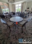 5 piece set of outdoor furniture including (4) metal chairs with cushions, and (1) table 43 in.