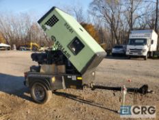 Sullair 185 tag-a-long air compressor 2304.58 hrs as read, 185 CFM, John Deere engine (012-01)