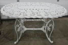 White painted garden table