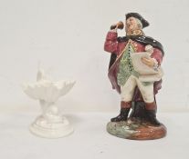 Royal Doulton Town Crier figure, HN2119 and a Royal Worcester china shell and fish dish on oval