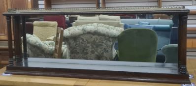 19th century, possibly Regency rosewood, overmantel mirror with three-quartered galleried