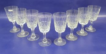 Large quantity various cut stemmed wine glasses, hocks, champagnes, liqueurs