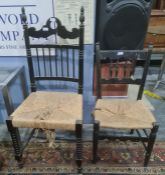 Two rush-seated chairs (2)