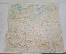 World War II double-sided silk escape map, one side entitled Sheet F and illustrating Croatia,