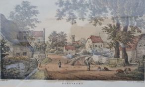 Coloured engraving Village of Prestbury, 16.5cm x 25cm  Colour print HMS Pique (2)