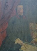 English school Oil on canvas  Portrait of gentleman in mid-18th century dress, possibly Admiral