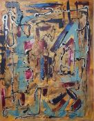 20th century school Oil on canvas Abstract composition, 98 x 79cm