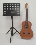 Raimundo Spanish guitar and a modern adjustable music stand (2)