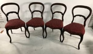 Set of four Victorian dining chairs on cabriole legs (4)