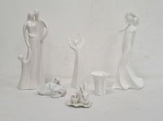 Royal Doulton china figure in white 'Awakening' HN2875, another 'Images', a Nao duck group and three