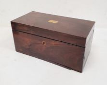 19th century rosewood tea caddy of rectangular form