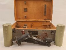 Submarine Binocular Transit Box WWII German  with part contents of mounts and glare guards (no