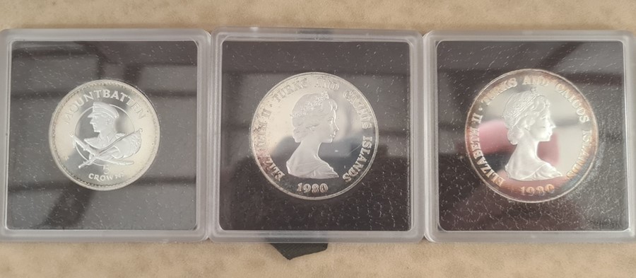 World proof sets including silver proof coins: 1980 Turks and Caicos Islands three coins all silver, - Image 3 of 4
