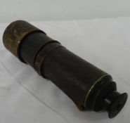 Aitchison and Co 20th century leather covered telescope, marked 'Aitchison and Co Opticians 128