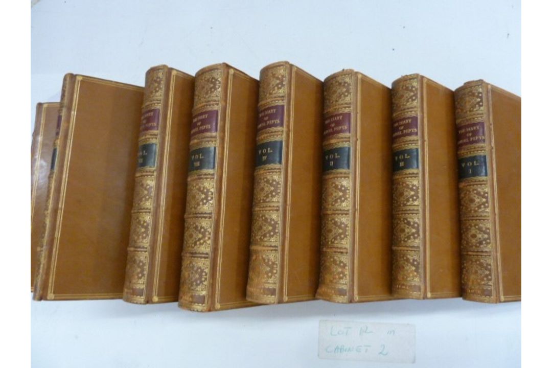 Fine bindings: Wheatley, Henry B (ed)  "The Diary of Samuel Pepys ...", G Bell & Sons 1916, 8 - Image 1 of 3