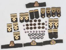 Naval tropics dress, shirts, trousers etc. (2 boxes), a quantity of buttons, cuffs and Thames