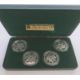 Set of four silver proof crowns by the Isle of Man to commemorate the 1980 Olympics - Image 2 of 2