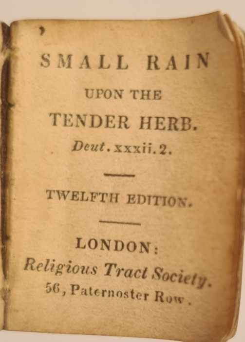 Miniature books:  "Small Rain Under the Tender Herb", 12th edition, London, The Religious Tract - Image 11 of 11
