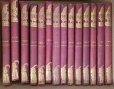 Punch Magazine 1890's, red cloth, red gilt cartoon of Punch front board, black blindstamp