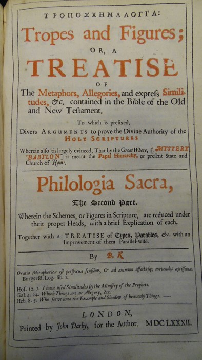 [Benjamin Keach]   B.K.  Part 'An Alphabetical Table' bound with 'A Key to Open Scripture-