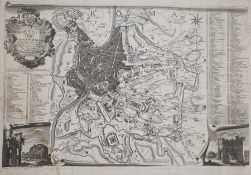 Giovanni Brun  Copper engraving of  the famous plan of Rome engraved in 1551 by Leonardo Bufalini,
