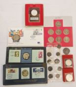 Collection of nickel crowns (7), silver 1976 Innsbruck l00 shillings, 1976 Montreal Olympics 5