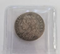 Charles II 1/4 dollar 1682, with shield error, Irish Arms in first shield, reads CAROVLS S.5621