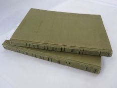 Two bound volumes of The New York Times dating from July 1st 1945 through to July 31st 1945