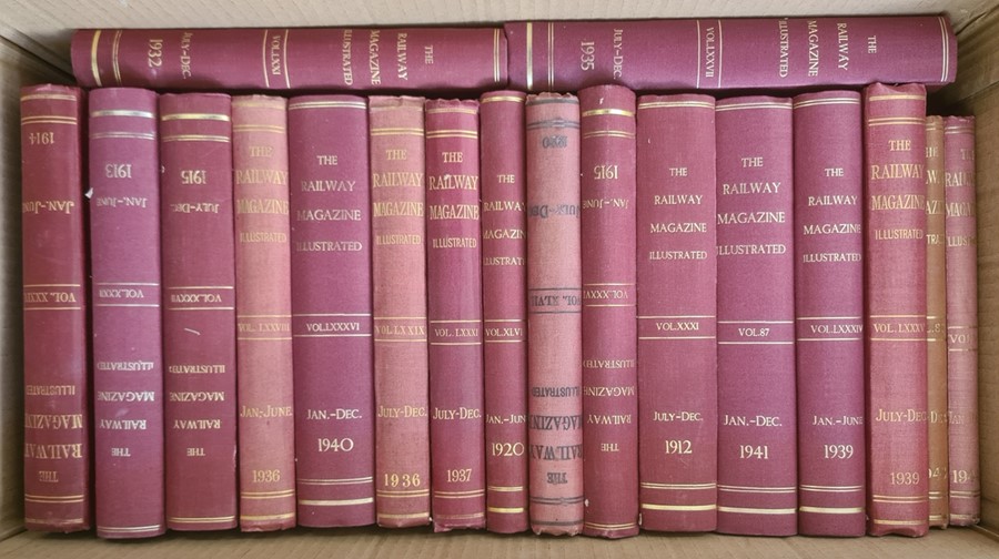 Large quantity of bound copies of "The Railway Magazine" 1897 to 1990's, with folding plates, etc (9