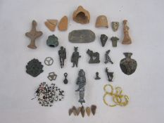 Quantity of copper alloy and pottery artefacts