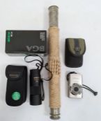 String covered telescope, a modern monocular and a modern camera